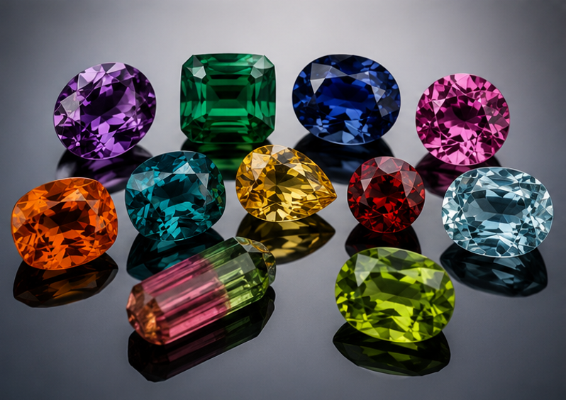 Colorful gemstone image supporting the conclusion's critique of diamond marketing.